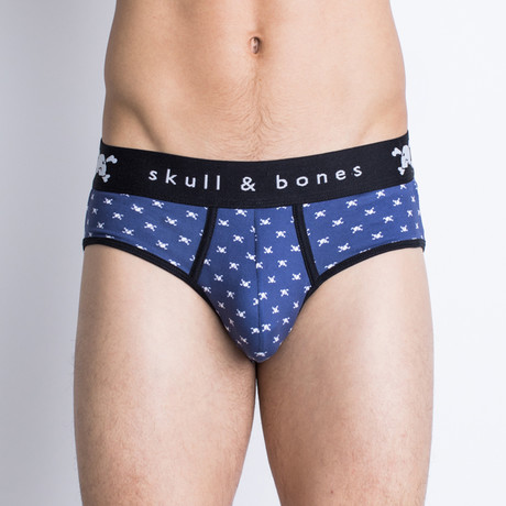 Signature Skull Brief // Navy Tiny Skull (S)