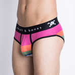 Rainbow Brief // Paddle Pink Stripe (M)