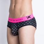 Skull Ditsy Brief // Rainbow Ombre Tiny Skull (M)