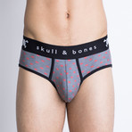 Signature Skull Brief // Heather Gray Tiny Skull (XL)