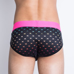 Skull Ditsy Brief // Rainbow Ombre Tiny Skull (M)