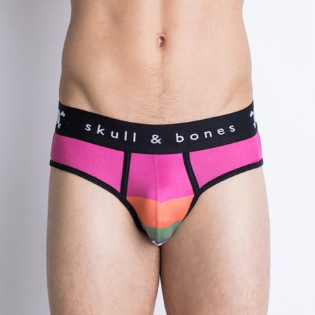 Rainbow Brief // Paddle Pink Stripe (S)