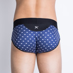 Signature Skull Brief // Navy Tiny Skull (M)