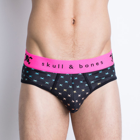 Skull Ditsy Brief // Rainbow Ombre Tiny Skull (S)