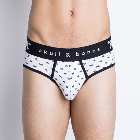 Signature Skull Brief // White Tiny Skull (S)