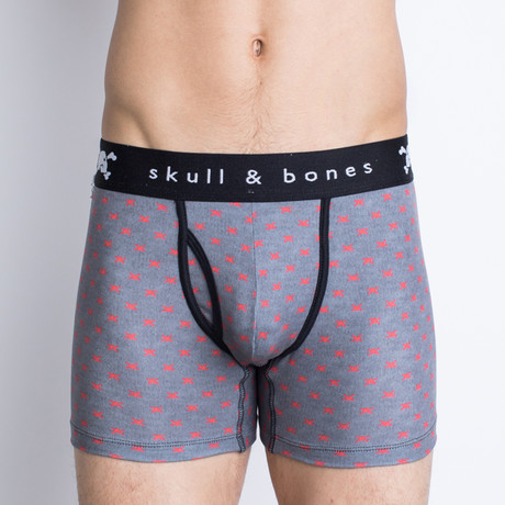 Signature Skull Boxer Brief // Heather Gray Tiny Skull (S)