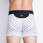 Signature Skull Boxer Brief // White Tiny Skull (M)