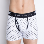 Signature Skull Boxer Brief // White Tiny Skull (M)