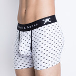 Signature Skull Boxer Brief // White Tiny Skull (M)