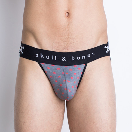 Signature Skull Jockstrap // Heather Gray Tiny Skull (S)