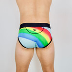 Neon Rainbow Watercolor Brief // Light Blue (XL)