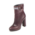 Women's Leather Booties Heels Boots // Purple (Euro: 35)