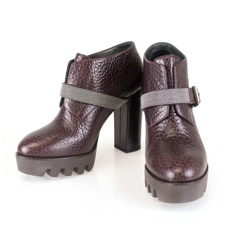 Women's Leather Platform Heels // Purple (Euro: 35)