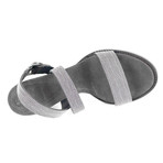 Women's Leather Open Toe Strappy Heels // Gray (Euro: 36.5)