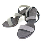 Women's Leather Open Toe Strappy Heels // Gray (Euro: 36.5)