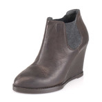 Women's Leather Wedge Heels // Brown (Euro: 35)