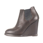 Women's Leather Wedge Heels // Brown (Euro: 35)