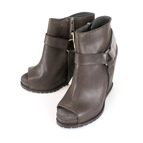 Women's Wedge Booties Boots // Brown (Euro: 35)