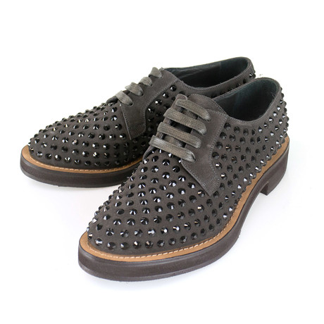 Women's Suede Swarovski Crystal Oxford // Brown (Euro: 35)