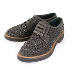 Women's Suede Swarovski Crystal Oxford // Brown (Euro: 36.5)