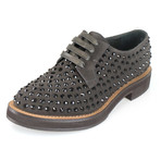 Women's Suede Swarovski Crystal Oxford // Brown (Euro: 36.5)