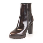 Women's Patent Leather Booties // Brown (Euro: 38.5)