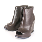 Women's Open Toe Booties Boots // Brown (Euro: 35)