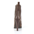 Women's Leather Booties Boots // Brown (Euro: 38)