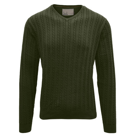 McDowell V-Neck Sweater // Olive (S)