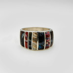 Mens Ring // Natural + Red + Blue + White (10)