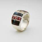 Mens Ring // Natural + Red + Blue + White (10)