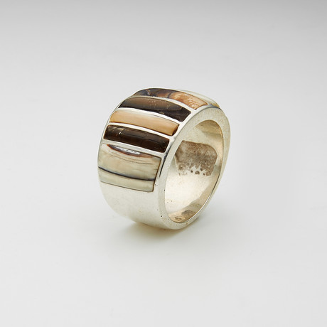 Mens Ring // Brown + Red + Blue + White (10)