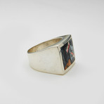 Mens Ring // Blue + Red + White (10)