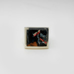 Mens Ring // Blue + Red + White (10)