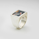 Mens Ring // Blue + Red + White (10)