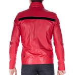 Hollow Leather Jacket // Red (M)