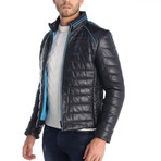 Pacific Leather Jacket // Navy + Blue (S)