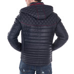 Lankershim Leather Jacket // Navy (XS)