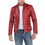 Folsom Leather Jacket // Red (3XL)