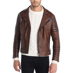 Noe Leather Jacket // Brown (2XL)