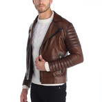 Noe Leather Jacket // Brown (L)