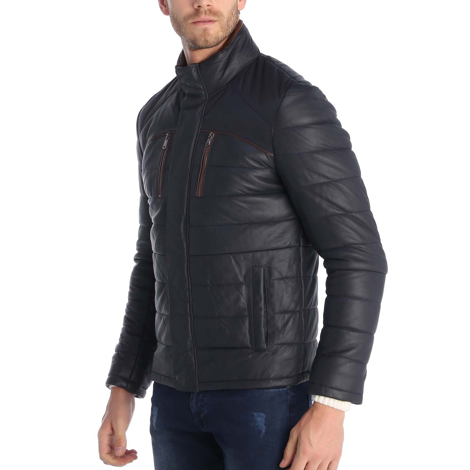 Clayton Leather Jacket // Navy (S) - Giorgio di Mare - Touch of Modern