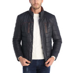 Clayton Leather Jacket // Navy (S)
