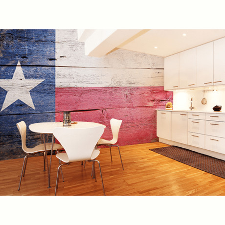 Texas Flag On Wood (8' x 4')