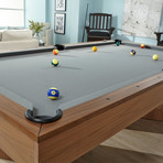 Infinity 8' Pool Table // 1" Certified Slate + Steel Grey Felt