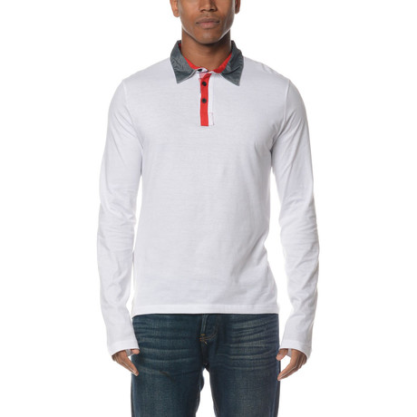 Long Sleeve Polo // White (M)