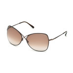 Women's Colette Sunglasses // Shiny Dark Brown + Brown Gradient