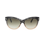 Tom Ford // Women's Lily Sunglasses // Gray Melange + Brown