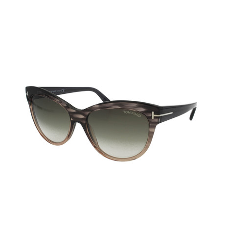 Tom Ford // Women's Lily Sunglasses // Gray Melange + Brown