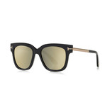 Women's Tracy Sunglasses // Black + Smoke Mirror